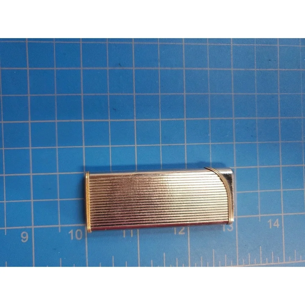 Vintage Colibri 162 Butane Lighter Gold & Silver Tone Slim Flip Top, Needs Work